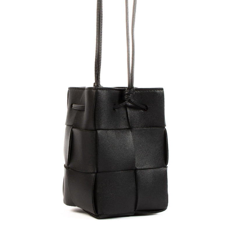 shop 100% authentic second hand Bottega Veneta Black Mini Cassette Bucket Crossbody Bag on Labellov.com