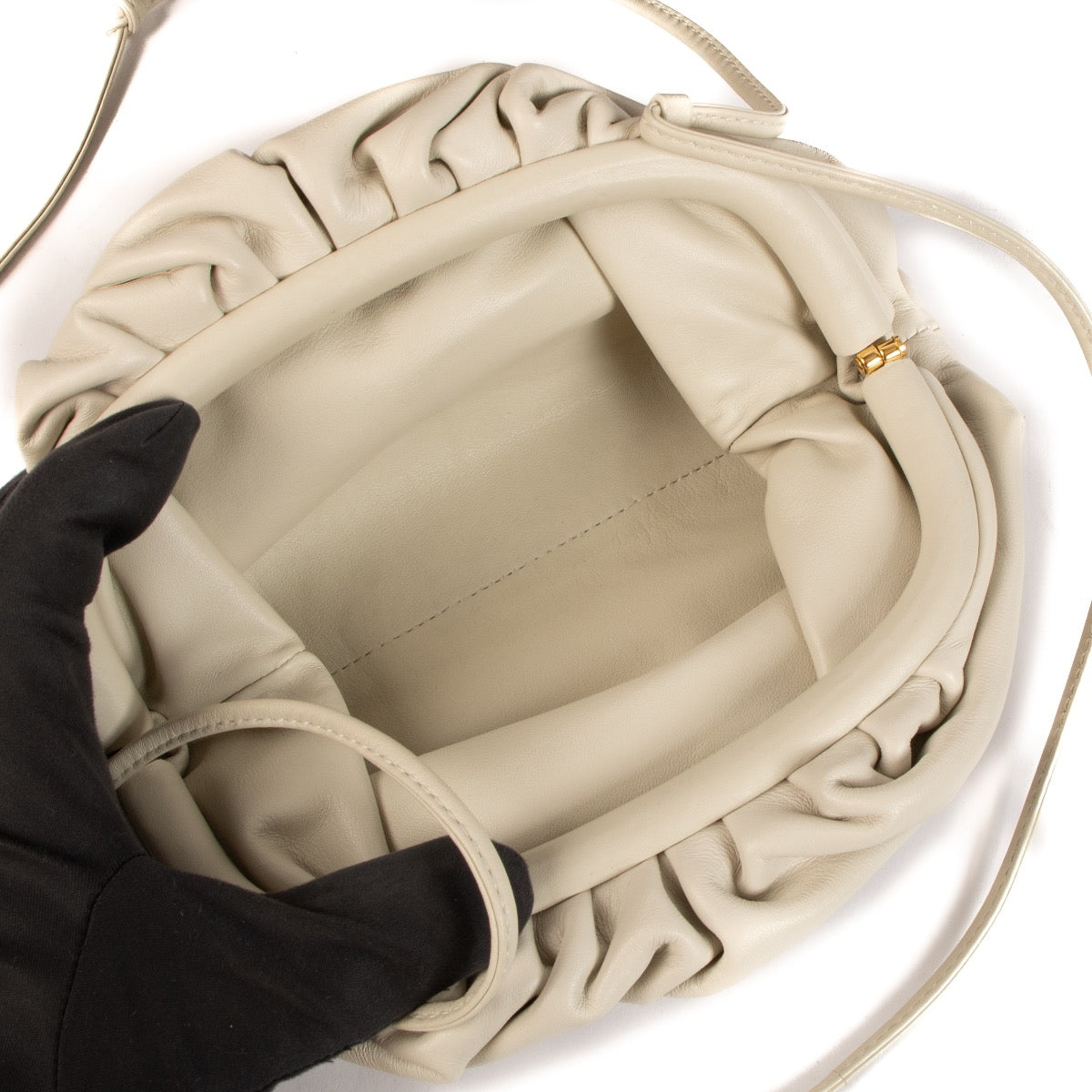 shop 100% authentic second hand Bottega Veneta Chalk Mini Pouch on Labellov.com