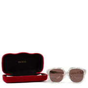 Shop safe online at Labellov in Antwerp, Brussels and Knokke this 100% authentic second hand Gucci GG1376SA White Squared Sunglasses