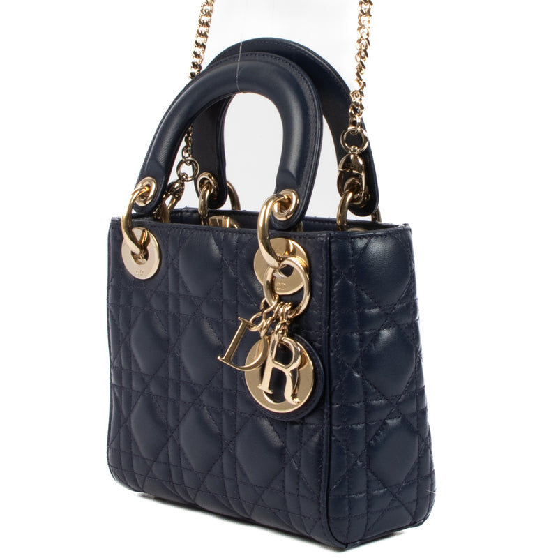 Christian Dior Blue Mini Lady Dior Bag