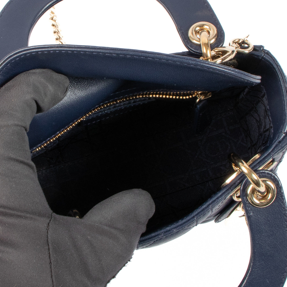 Christian Dior Blue Mini Lady Dior Bag