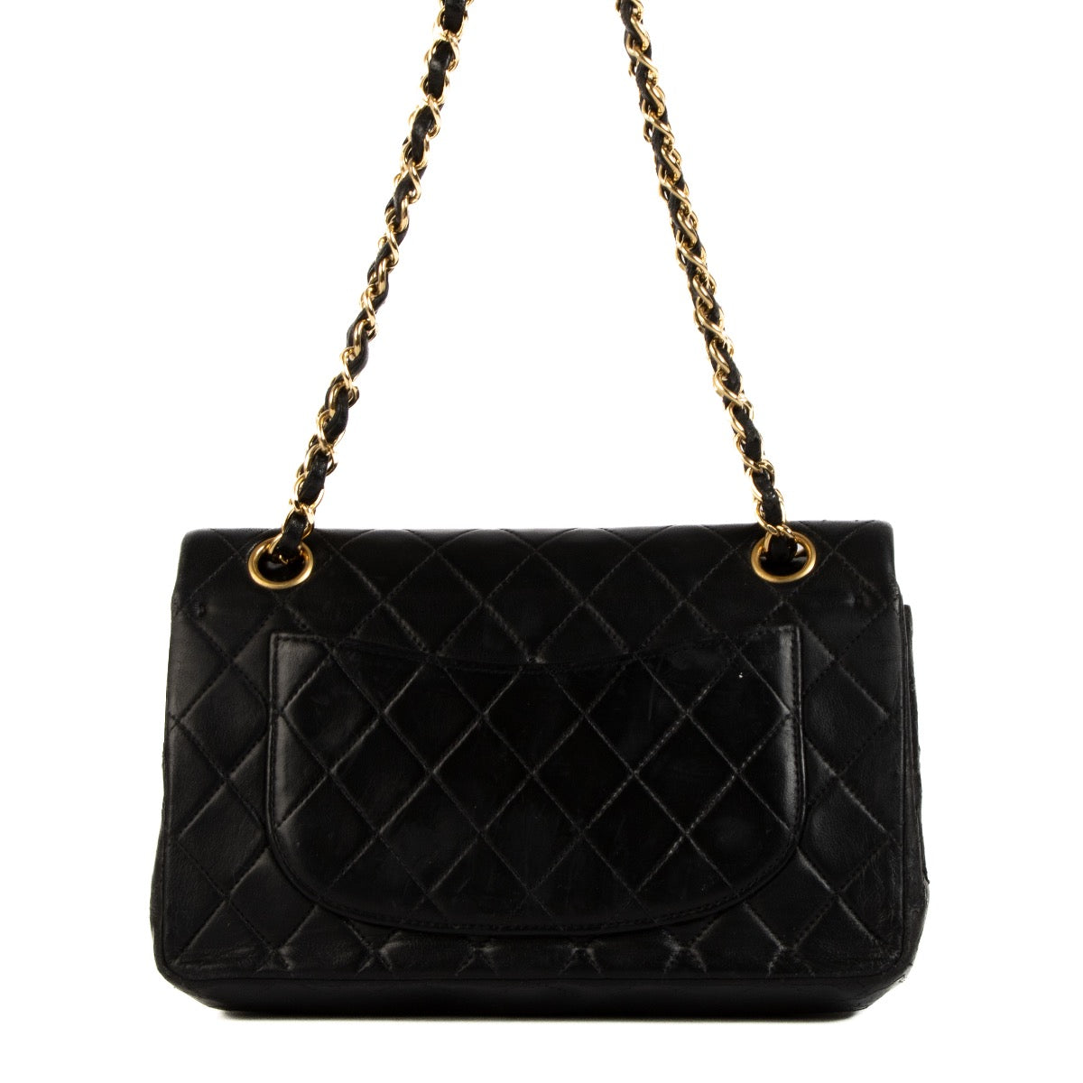 Shop safe online at Labellov in Antwerp, Brussels and Knokke this 100% authentic second hand Chanel Black Lambskin Vintage Small Classic Flap Bag