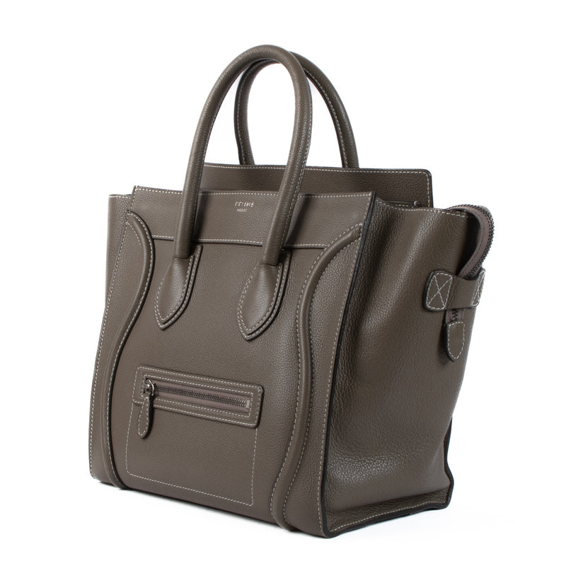 Celine Souris Drummed Calfskin Mini Luggage Bag