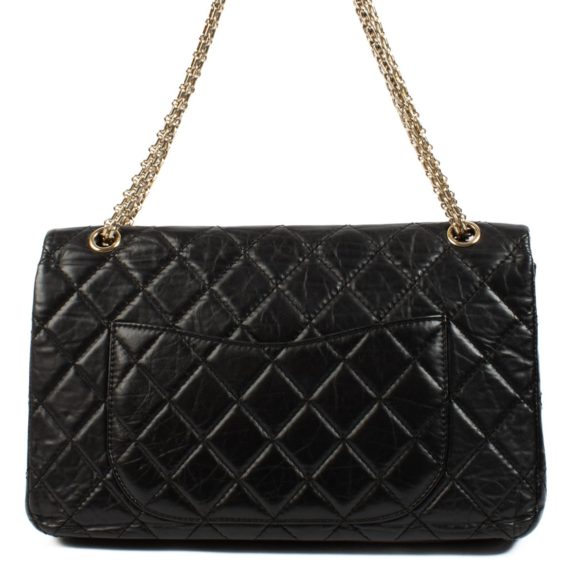 Chanel Zwart Maxi 2.55 tas van verouderd kalfsleer