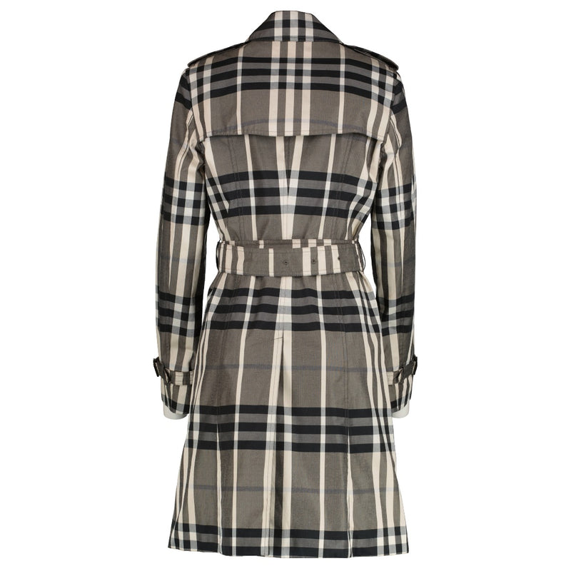 Burberry Check Cotton Blend Trench Coat