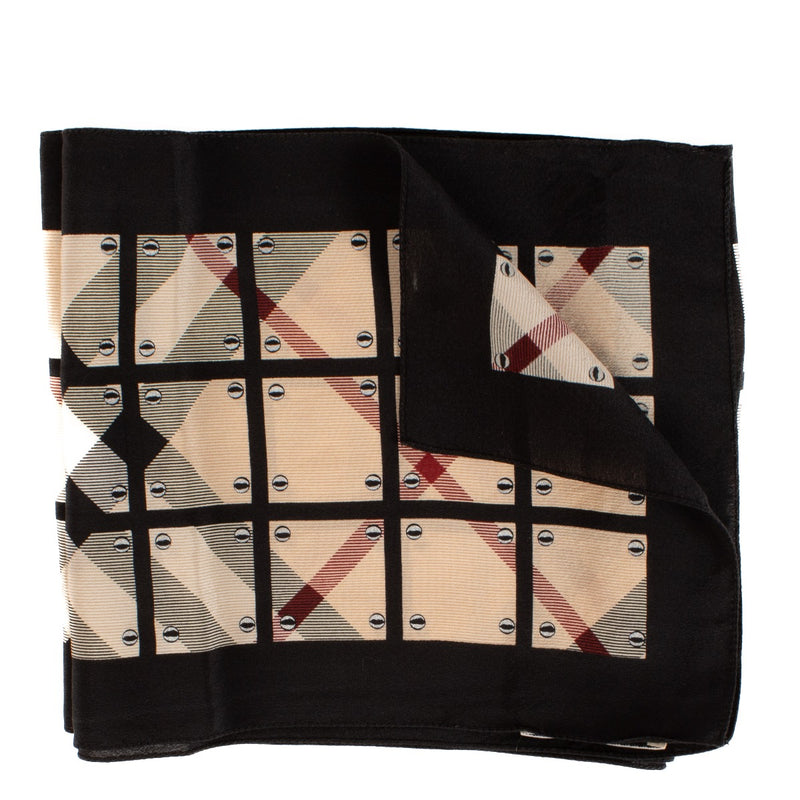 Burberry Black Check Scarf