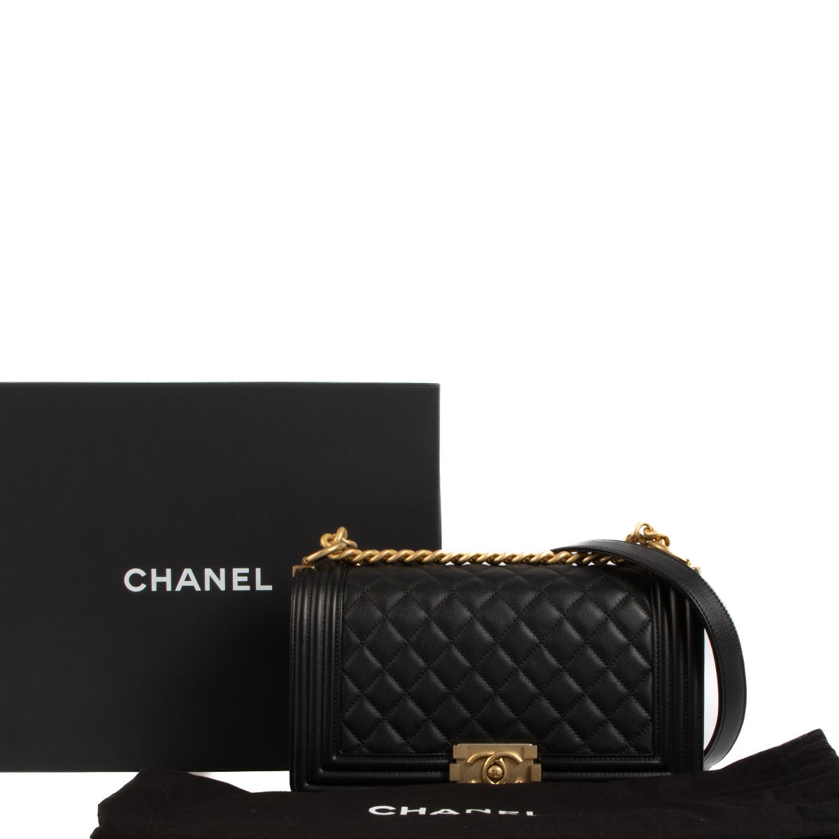 Shop 100% authentic second-hand Chanel Black Medium Boy Bag on Labellov.com