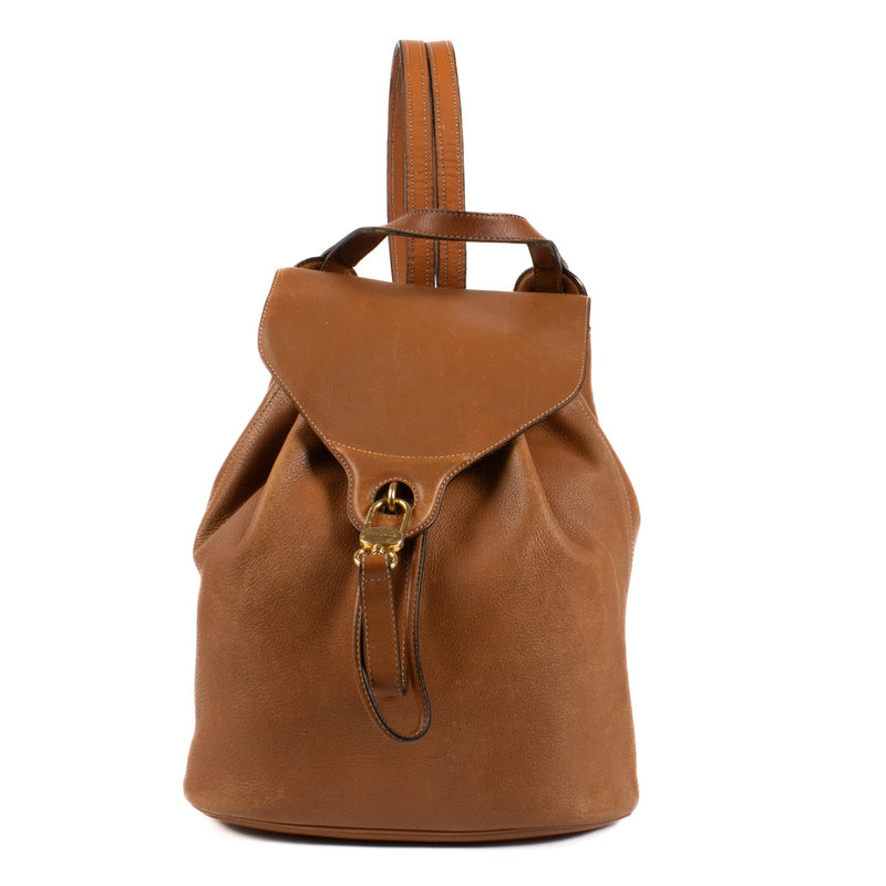 Delvaux Camel Soleil GM Backpack