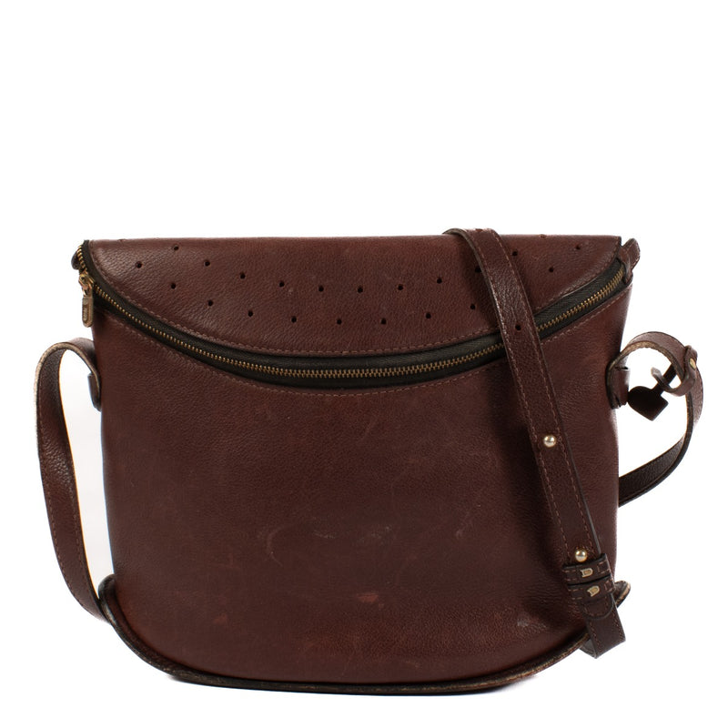 Delvaux Burgundy Leather Idee Crossbody Bag