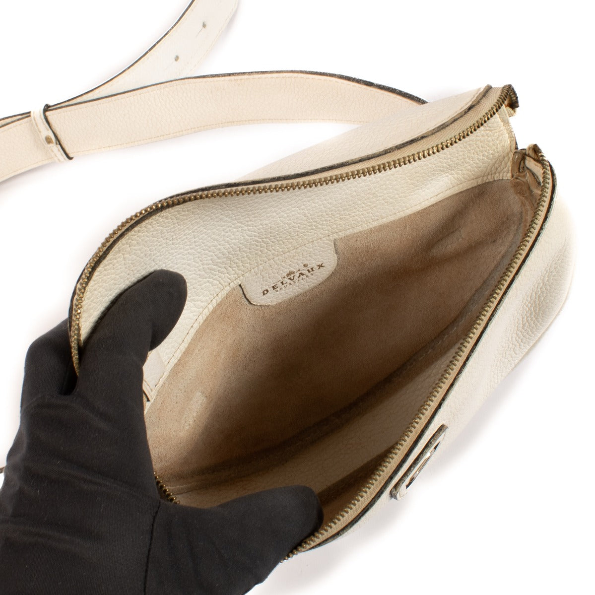 Delvaux White Leather Musette Belt Bag