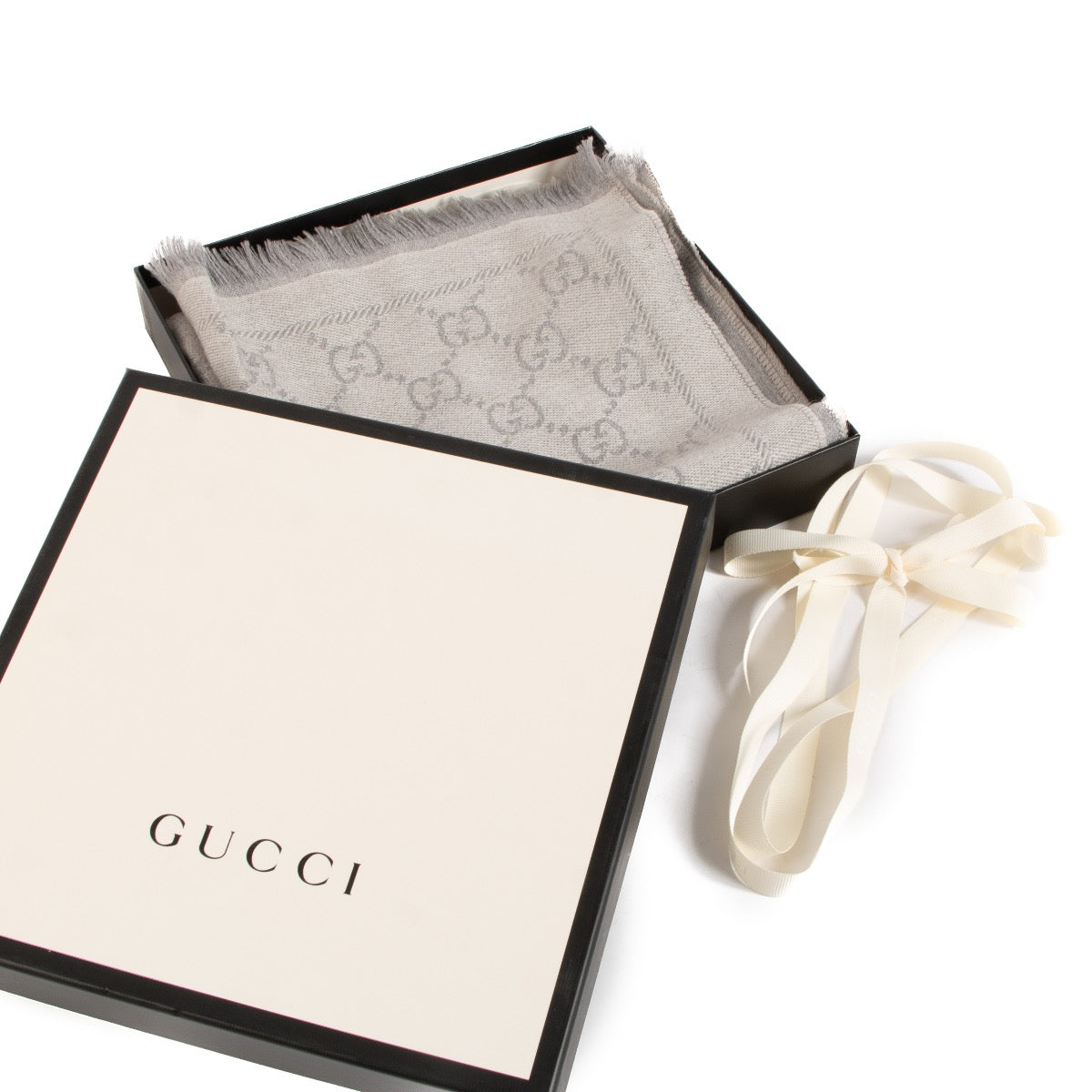 Shop 100% authentic second-hand Gucci Grey Monogram GG Scarf on Labellov.com