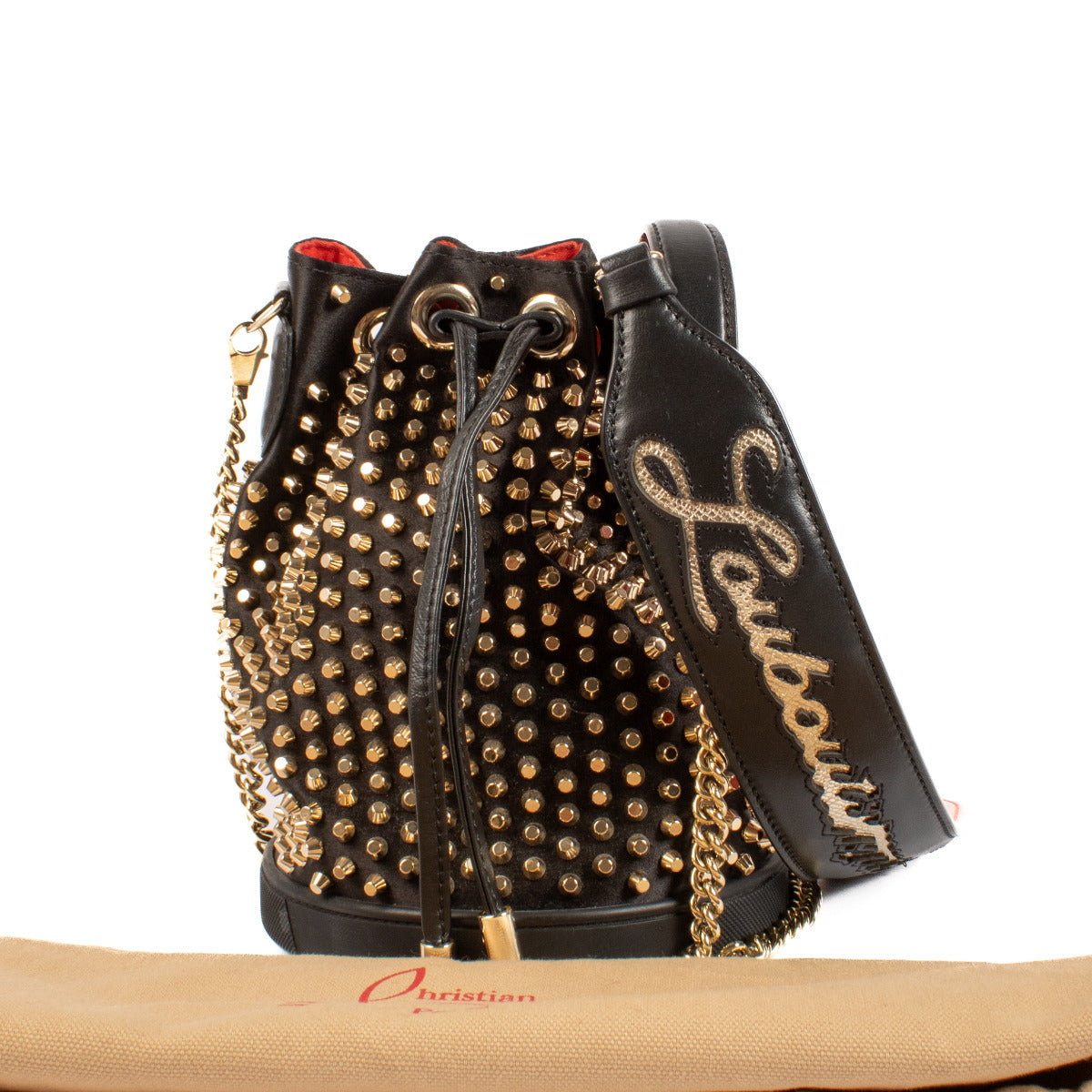 Sac seau clouté noir Christian Louboutin