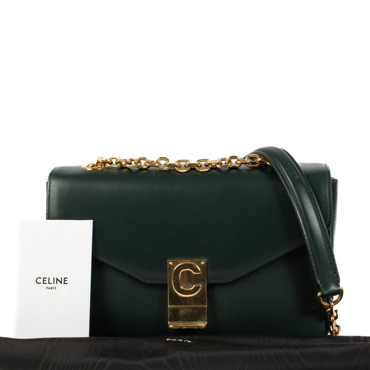 Celine Green Box Calfskin Medium C Bag