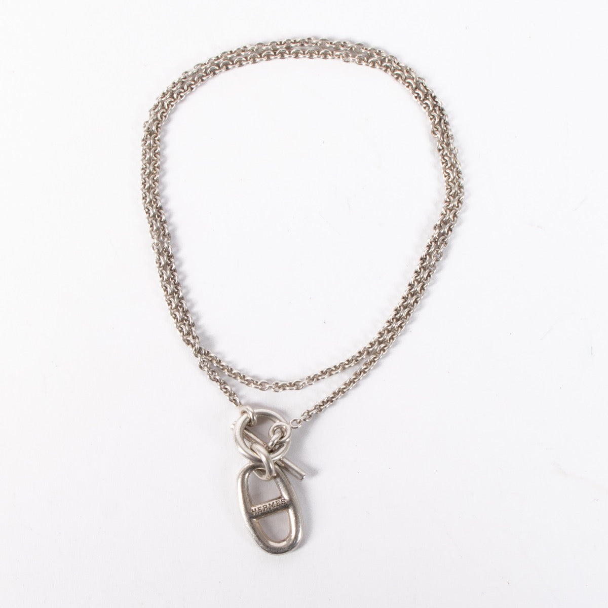 Authentic pre-loved Hermès Silver Sterling Chain d’Ancre Pendant Necklace on Labellov.com