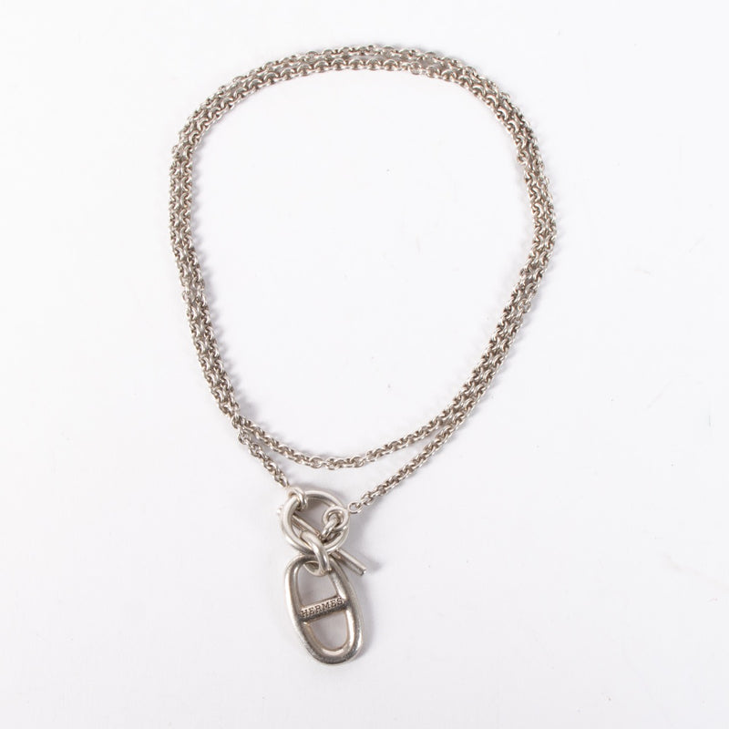Authentic pre-loved Hermès Silver Sterling Chain d’Ancre Pendant Necklace on Labellov.com