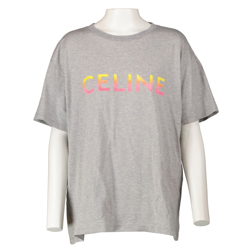 Celine Grey Logo T-Shirt - Size XS