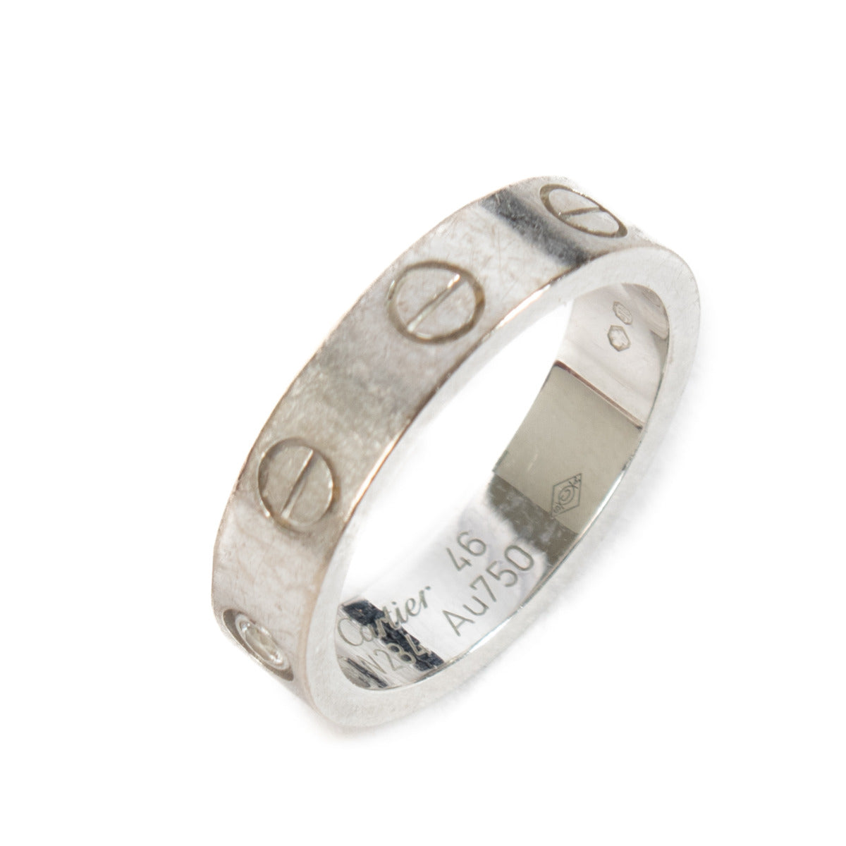 Cartier 1 Diamond White Gold LOVE Wedding Band Ring - size 46