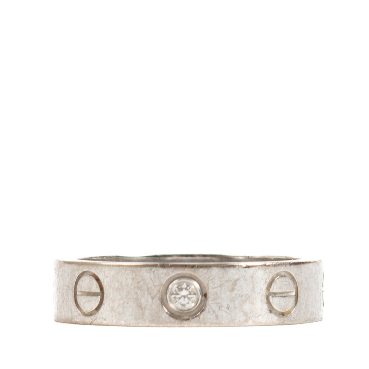 Cartier 1 Diamond White Gold LOVE Wedding Band Ring - size 46