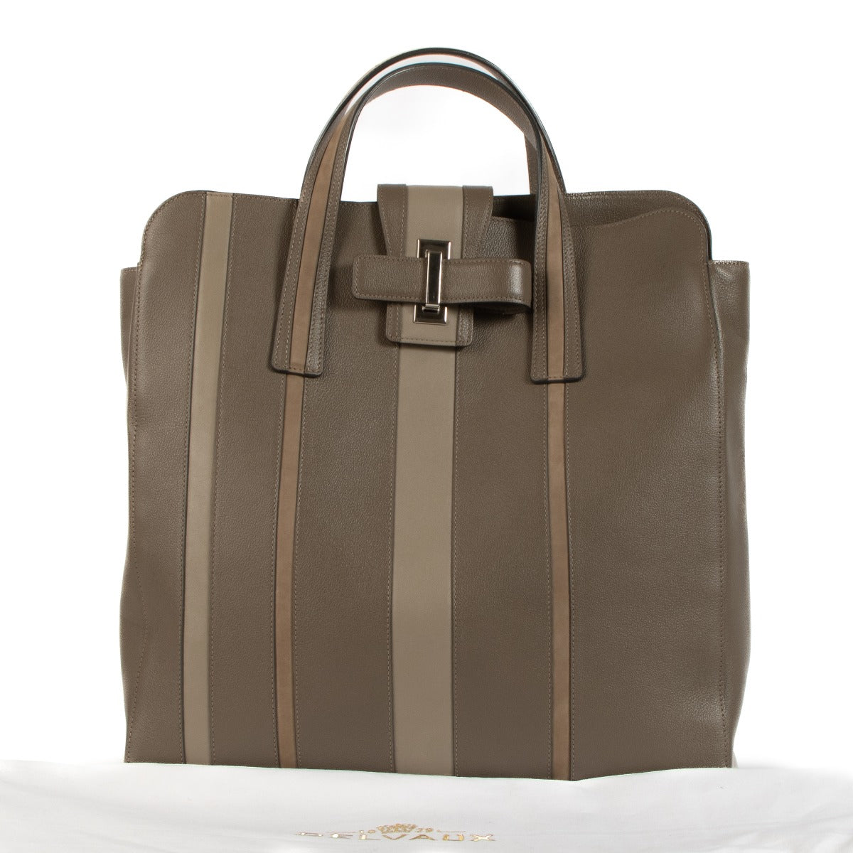 Delvaux Tourterelle Shades Stripes Simplissime N/S Tote Bag