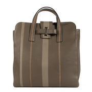 Delvaux Tourterelle Shades Stripes Simplissime N/S Tote Bag