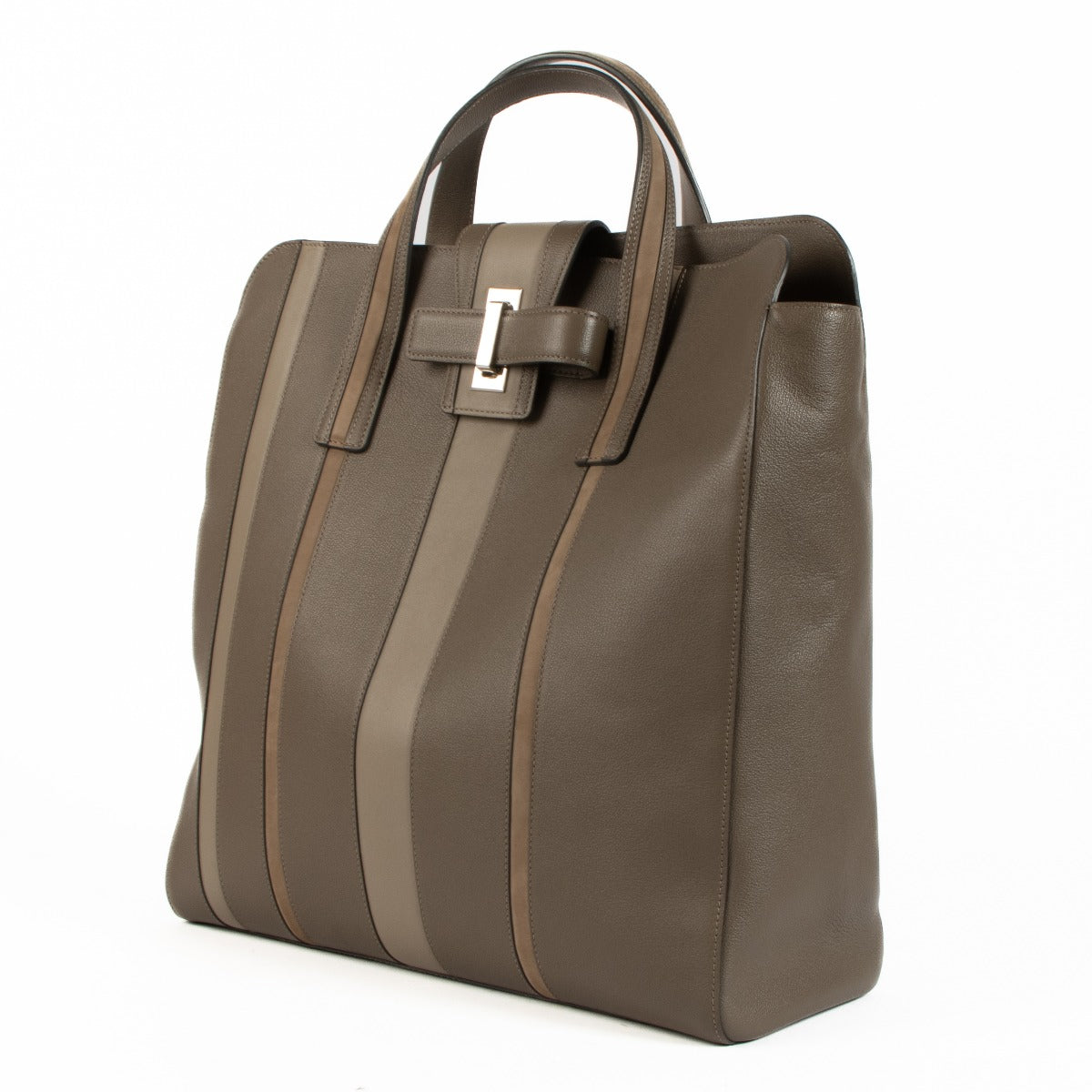Sac cabas Delvaux Tourterelle Shades Stripes Simplissime N/S