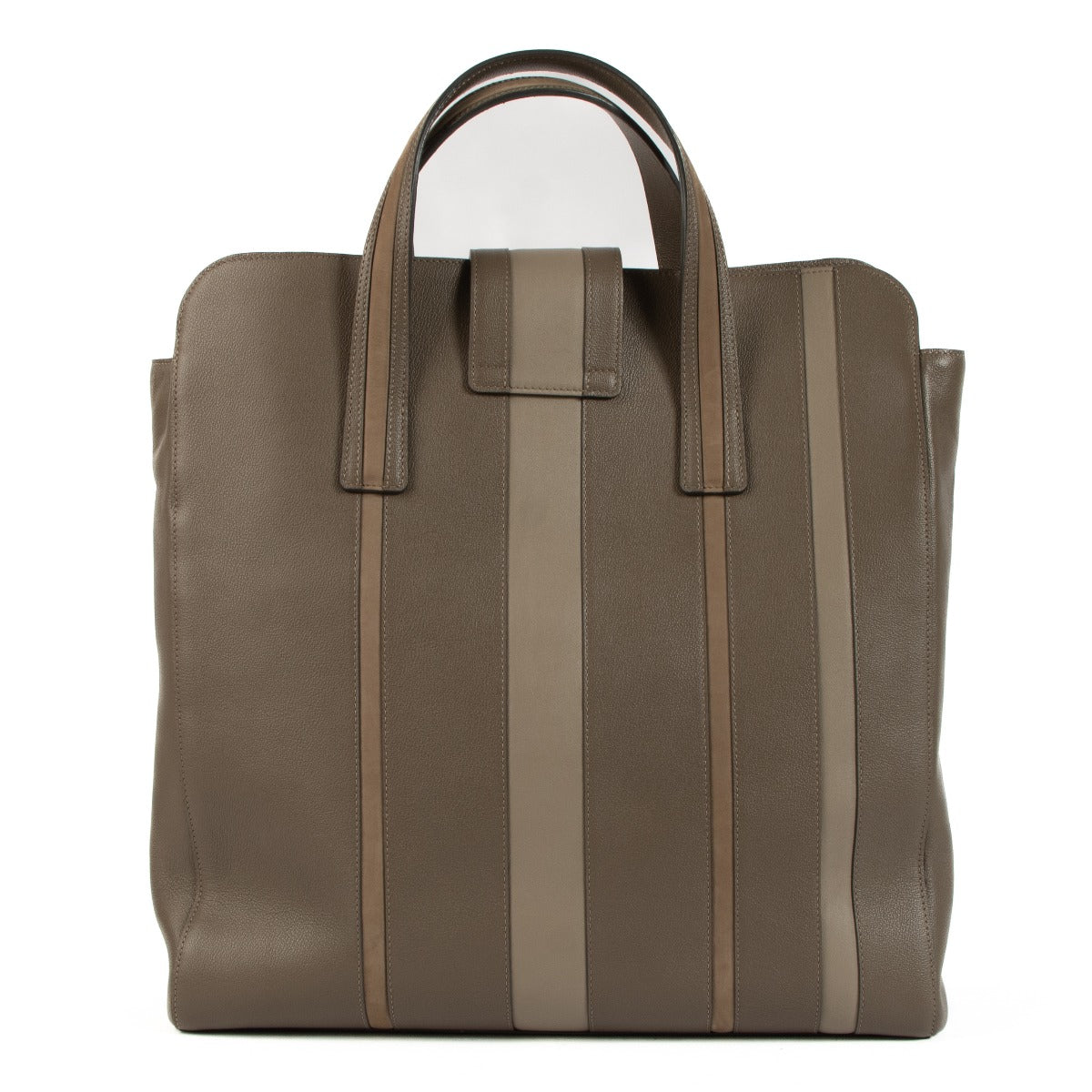 Sac cabas Delvaux Tourterelle Shades Stripes Simplissime N/S