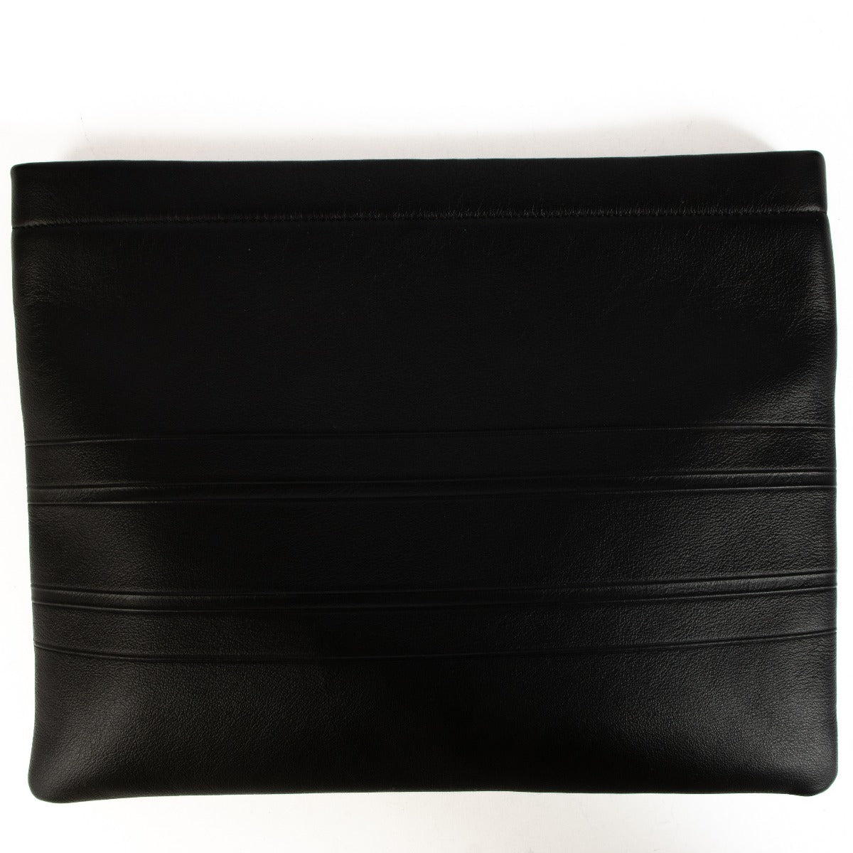 Christian Dior Zwart Lederen Gestreept Buideltasje/Clutch