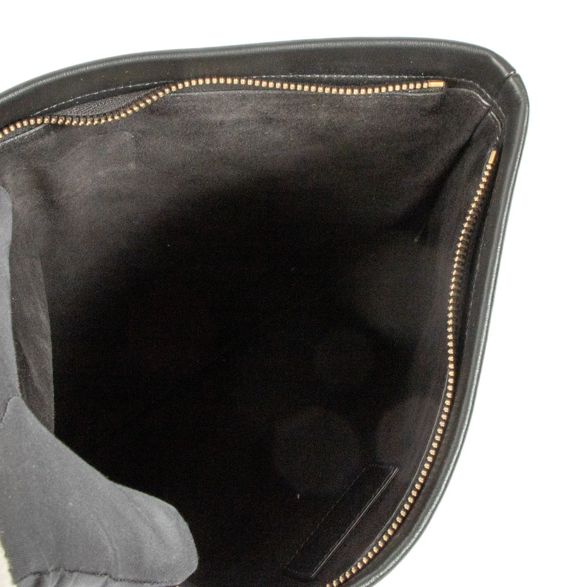 Christian Dior Zwart Lederen Gestreept Buideltasje/Clutch