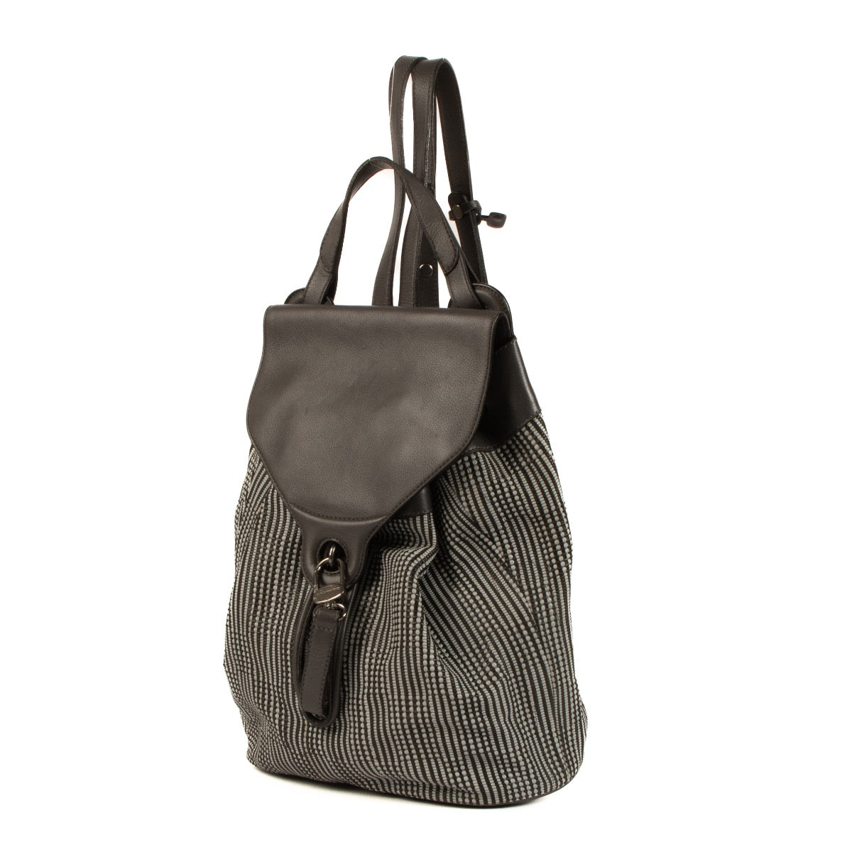 shop 100% authentic second hand Delvaux Grey Toile de Cuir Rosé Backpack on Labellov.com