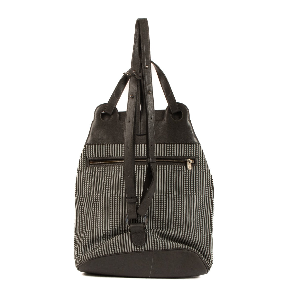 shop 100% authentic second hand Delvaux Grey Toile de Cuir Rosé Backpack on Labellov.com