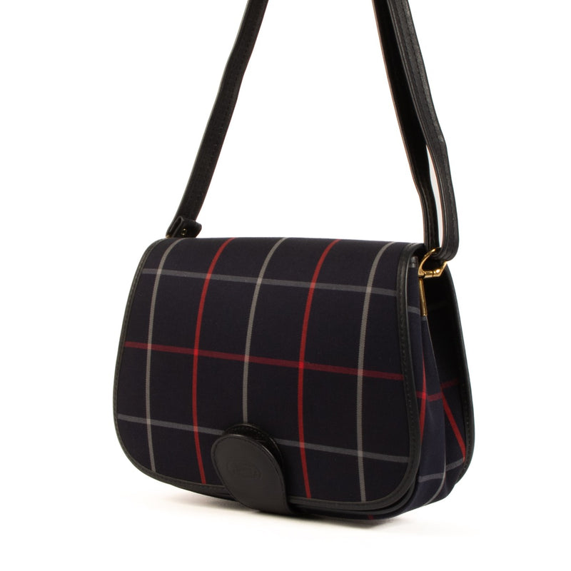 Shop 100% authentic second-hand Burberry Blue Check Canvas Crossbody Bag on Labellov.com