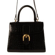 Shop 100% authentic second-hand Delvaux Black Shiny Crocodile Brillant MM Bag on Labellov.com