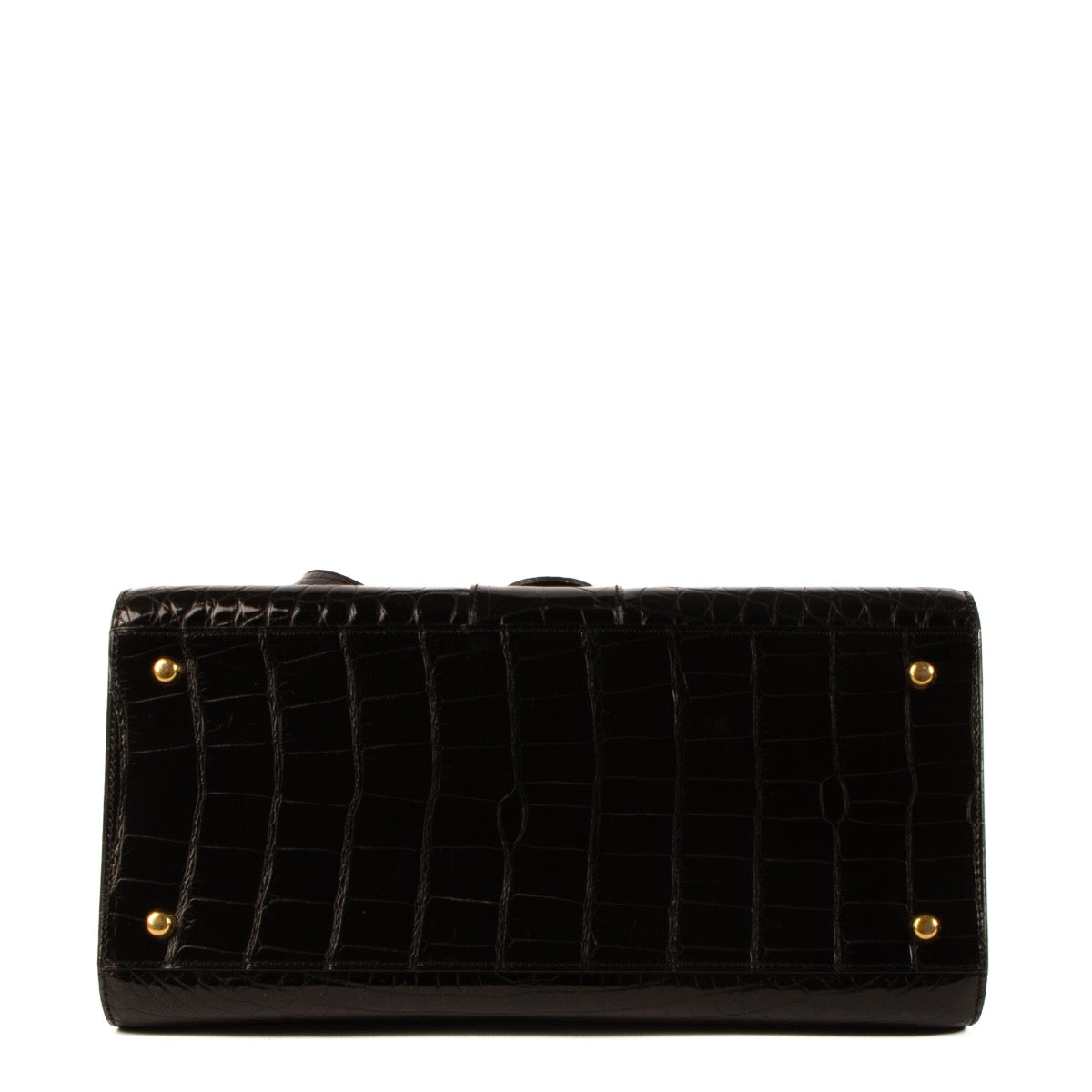 Shop 100% authentic second-hand Delvaux Black Shiny Crocodile Brillant MM Bag on Labellov.com