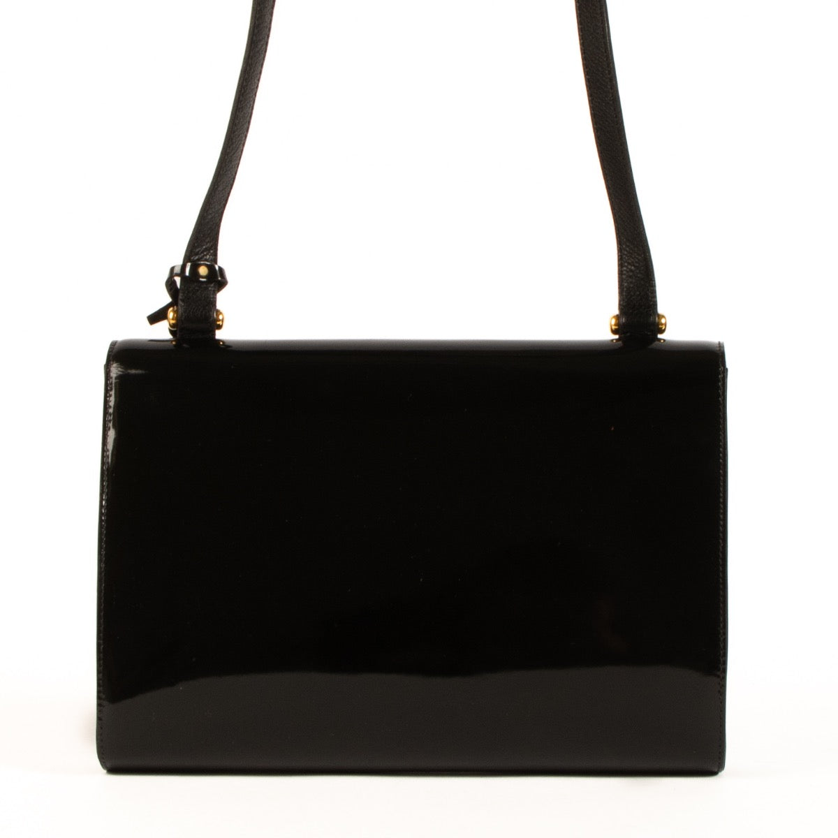 Delvaux Black Patent Leather Crossbody Bag