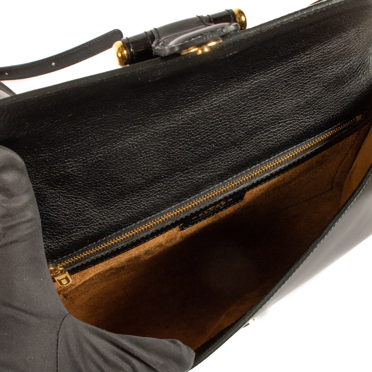Delvaux Black Patent Leather Crossbody Bag