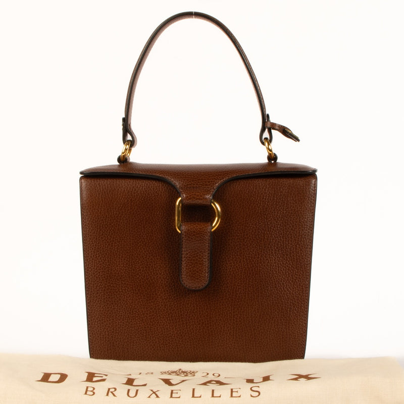 Shop 100% authentic second-hand Delvaux Brown Leather Vintage Top Handle Bag on Labellov.com