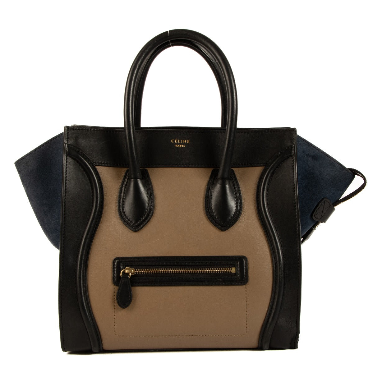 Celine Tri-Color Leather Mini Luggage Bag