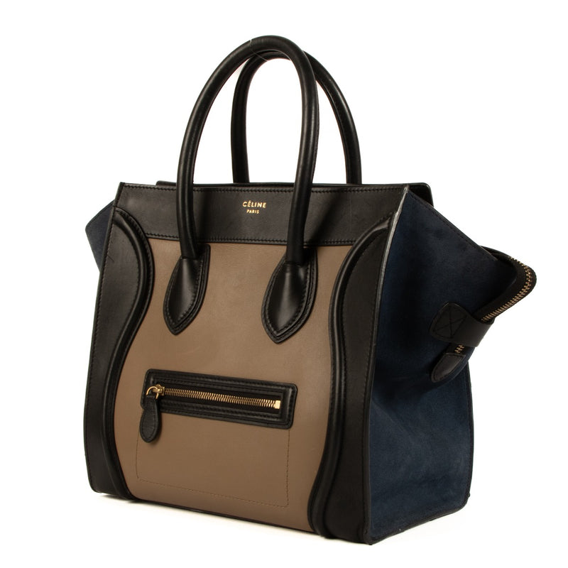 Celine Tri-Color Leather Mini Luggage Bag