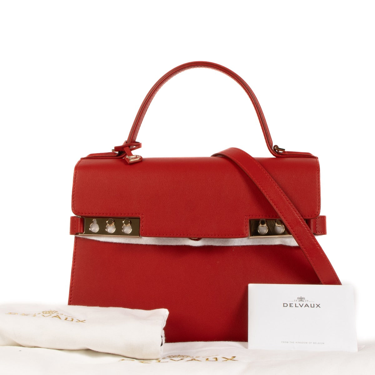 Delvaux Lipstic Souple Calf Tempête MM Bag