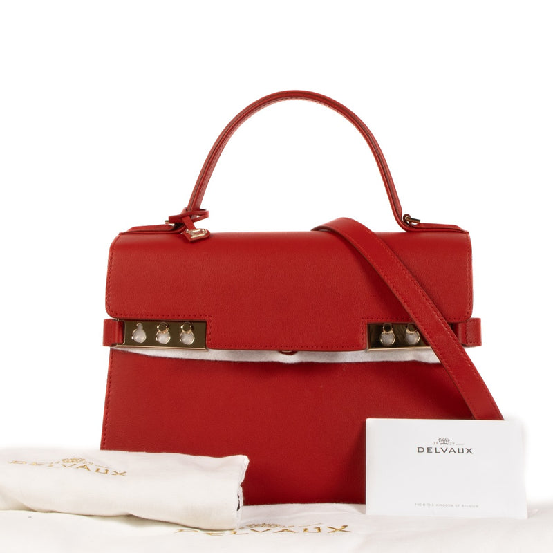 Delvaux Lipstic Souple Calf Tempête MM Bag