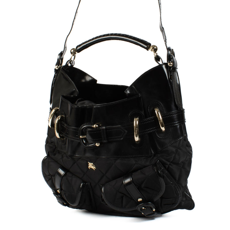 Shop 100% authentic Burberry Black Quilted Top Handle Bag at Labellov.com.