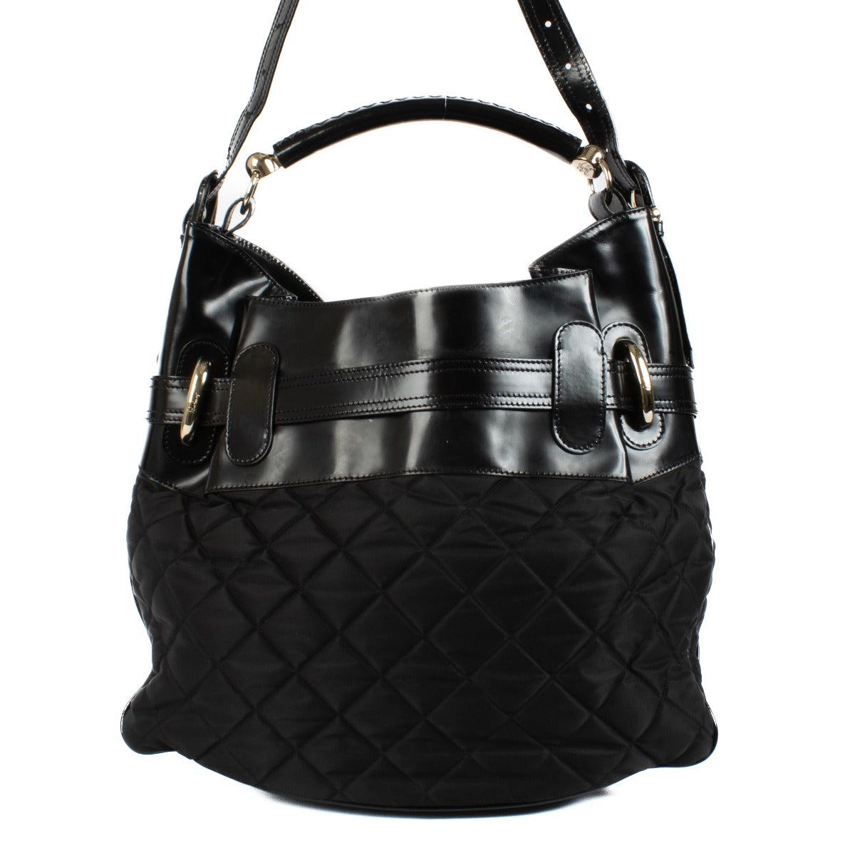 Shop 100% authentic Burberry Black Quilted Top Handle Bag at Labellov.com.