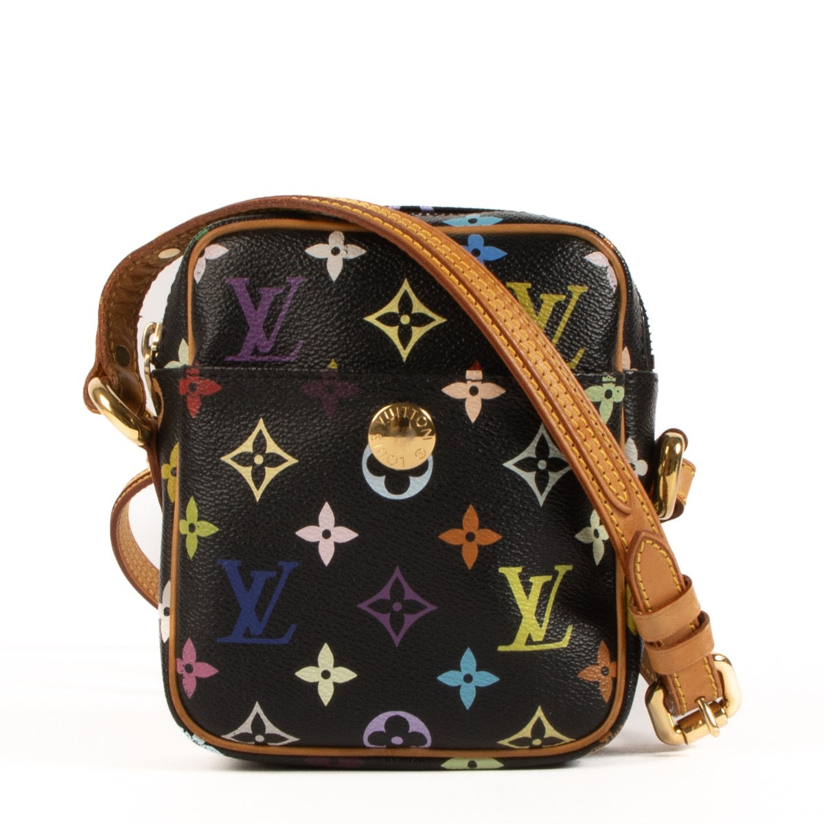 Shop safe online at Labellov in Antwerp, Brussels and Knokke this 100% authentic second hand Louis Vuitton Murakami Black Monogram Rift Crossbody Bag
