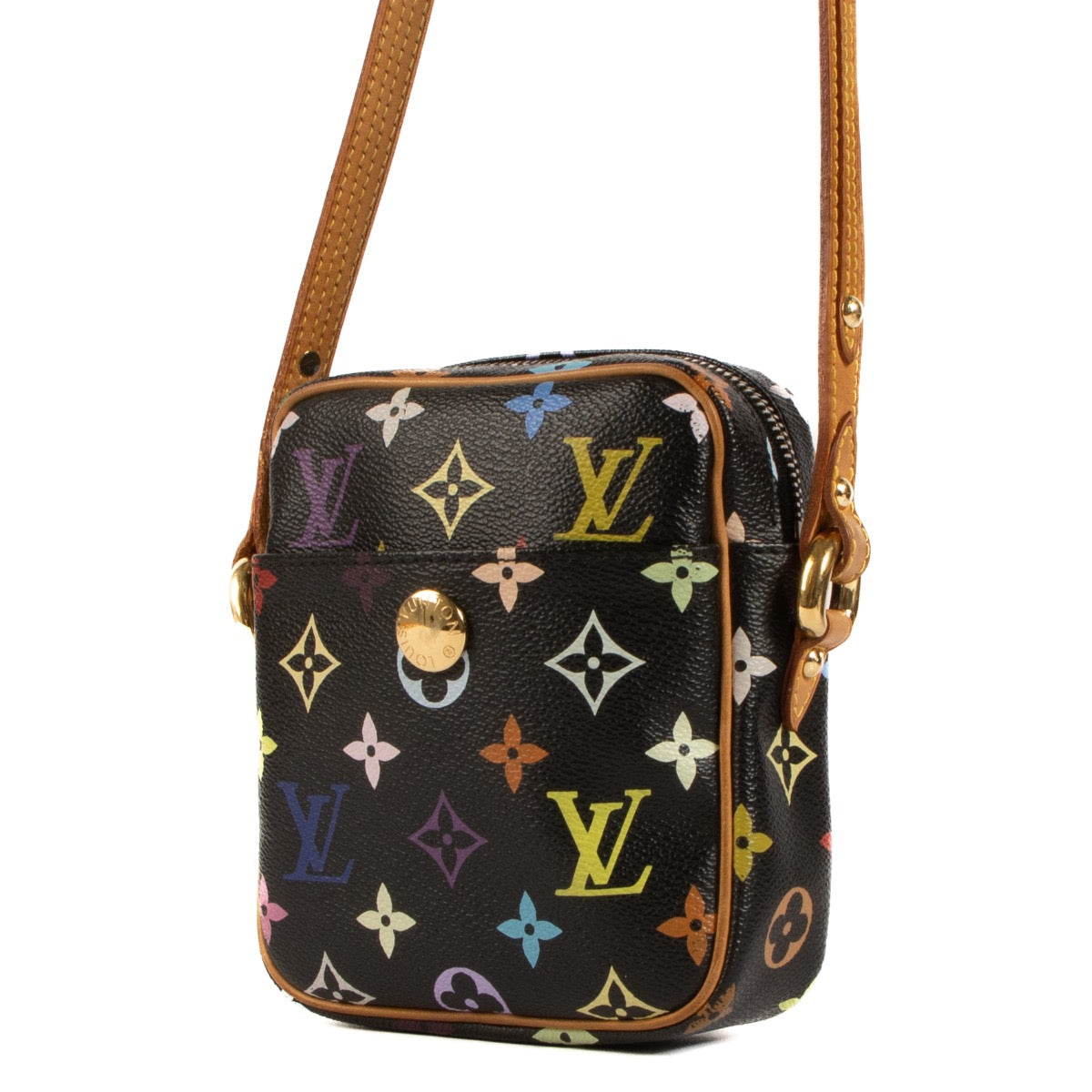 Shop safe online at Labellov in Antwerp, Brussels and Knokke this 100% authentic second hand Louis Vuitton Murakami Black Monogram Rift Crossbody Bag