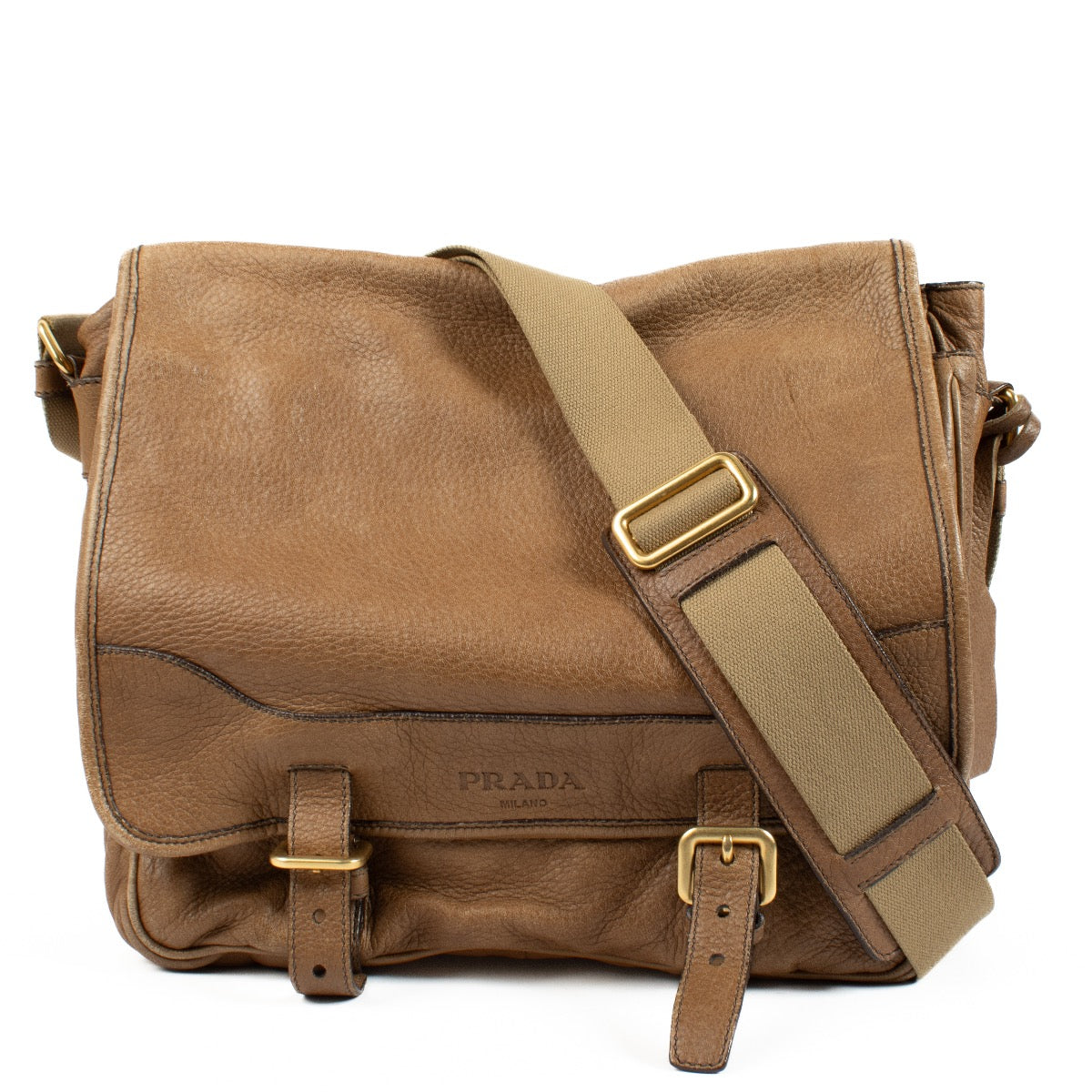 Buy authentic second hand Prada Brown Deerskin Crossbody Bag at Labellov.com