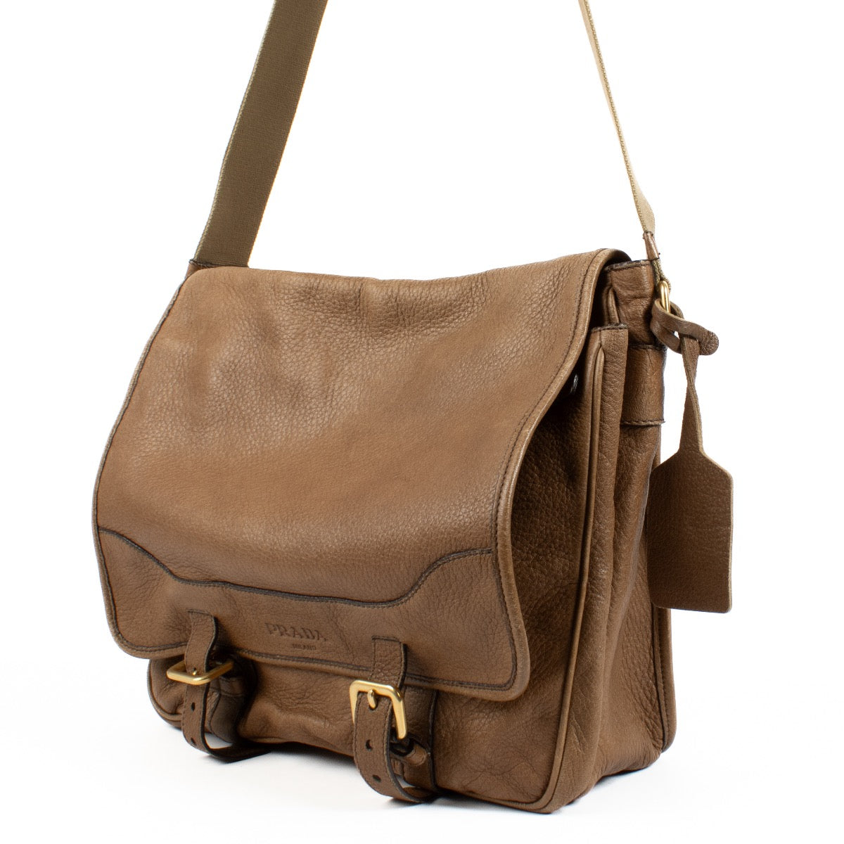 Buy authentic second hand Prada Brown Deerskin Crossbody Bag at Labellov.com