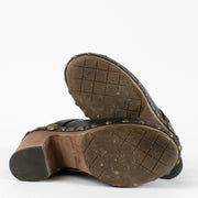 shop 100% authentic second hand Chanel 2010 Black CC Logo Studded Leather Platform Clogs - Size 38 1/2 on Labellov.com