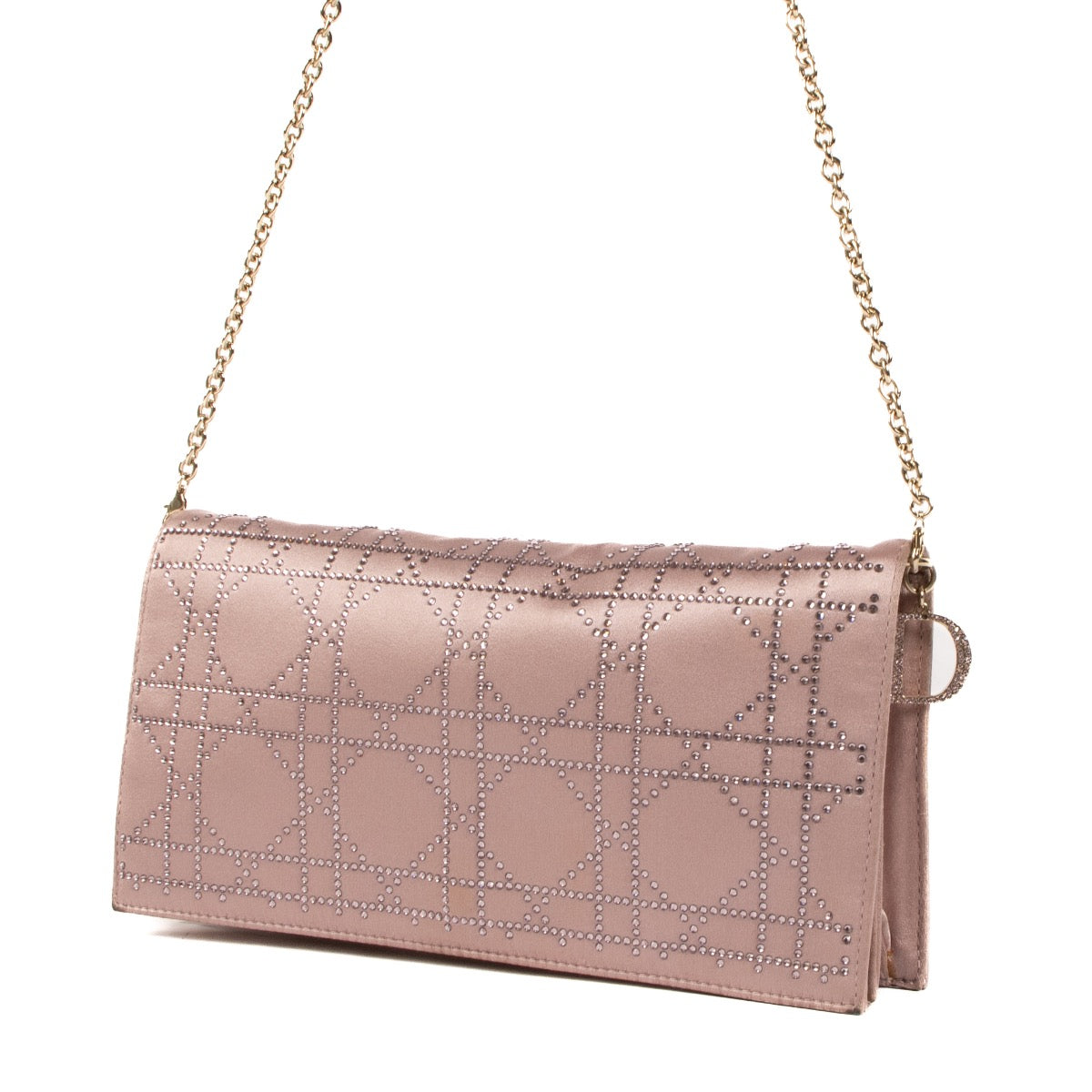 Shop 100% authentic second-hand Christian Dior Pink Cannage Satin Crystal Shoulder Bag on Labellov.com