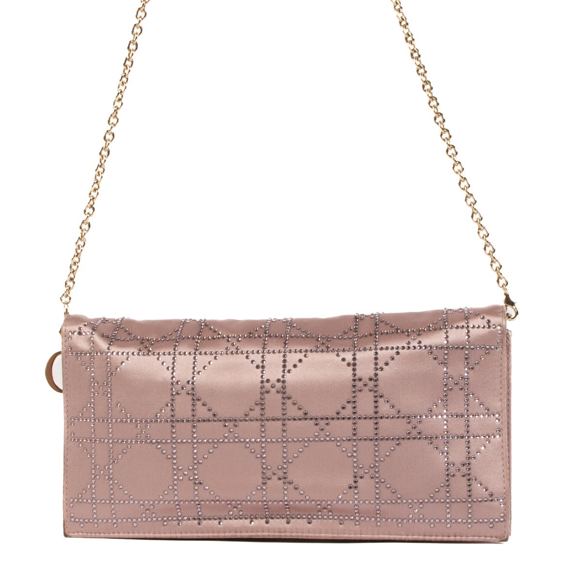 Shop 100% authentic second-hand Christian Dior Pink Cannage Satin Crystal Shoulder Bag on Labellov.com