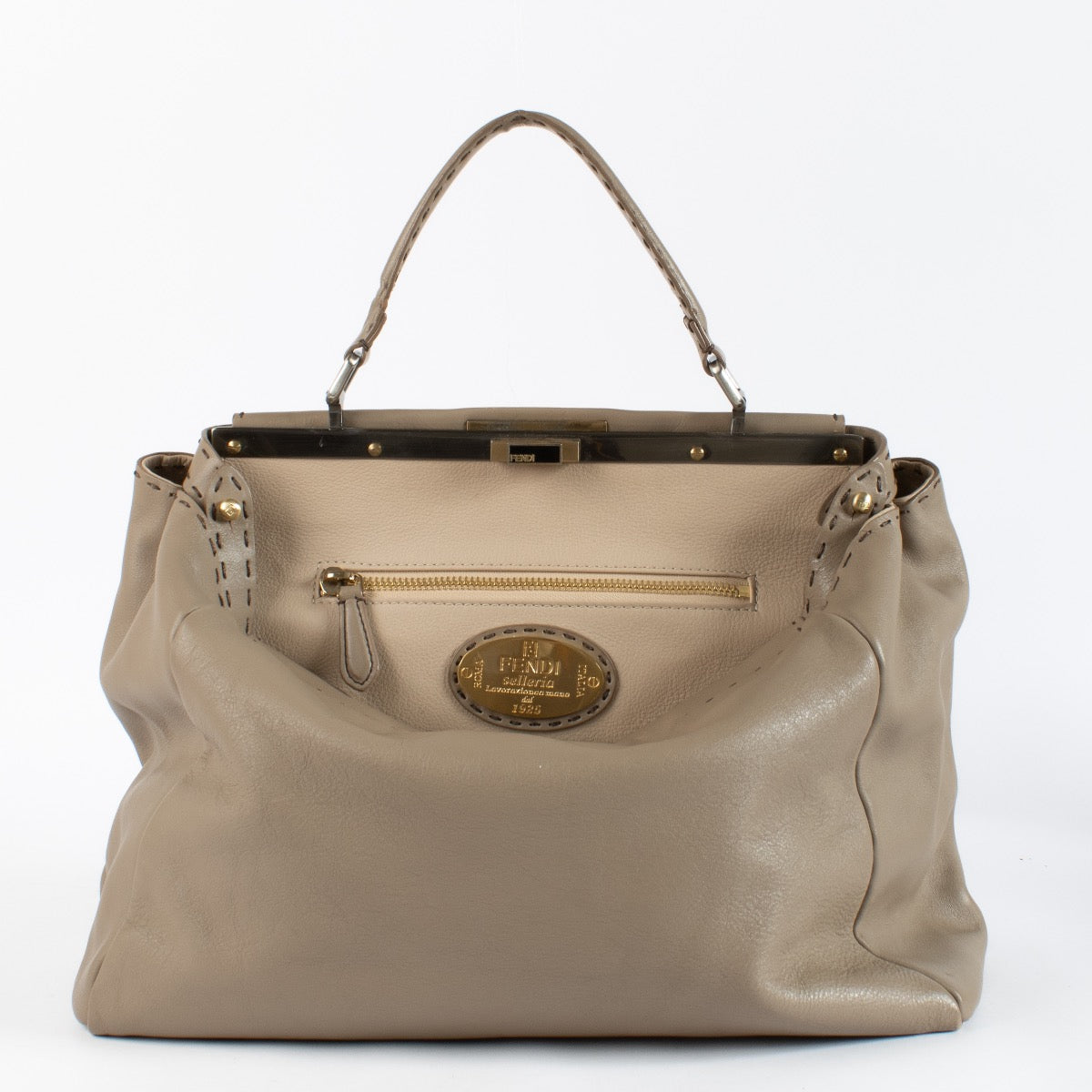 shop 100% authentic second hand Fendi Beige Leather Large Peekaboo Bag on Labellov.com